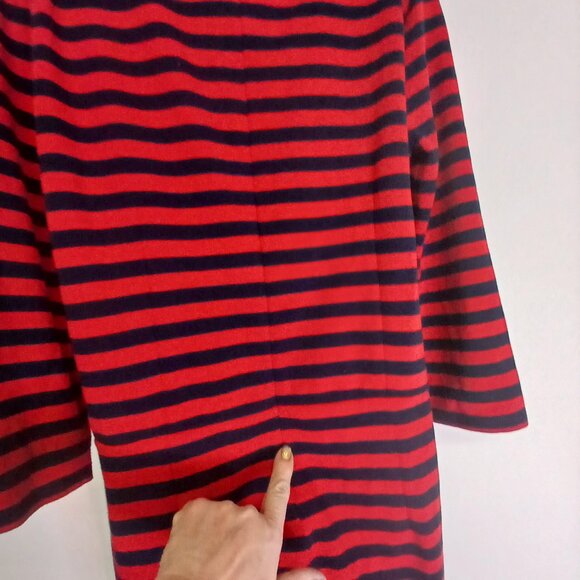 UEC Gap Striped Red/Navy Dress W/Pockets sz Large - Picture 4 of 9